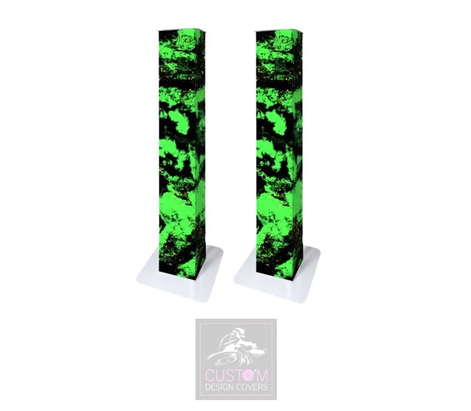 Green Splatter Effect Lycra Podium Covers (PAIR)