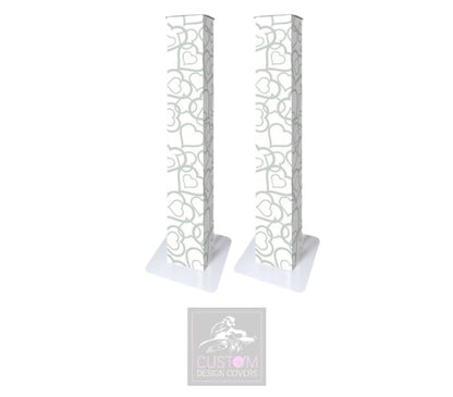 Grey Hearts Lycra Podium Covers (PAIR)