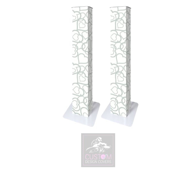 Grey Hearts Lycra Podium Covers (PAIR)