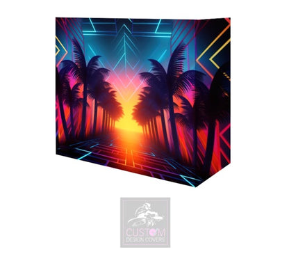 Sunset Palm Trees Lycra DJ Booth Cover