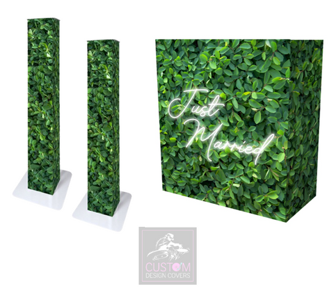 Spiraea Leaves Just Married Lycra DJ Booth Cover  (PACKAGE BUNDLE) - COMBI 