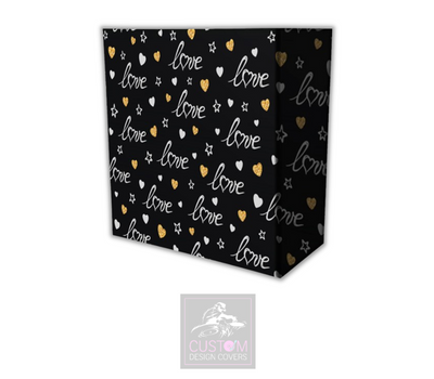 Love & Hearts Lycra DJ Booth Cover *Black* 