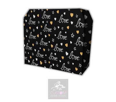 Love & Hearts Lycra DJ Booth Cover *Black* 