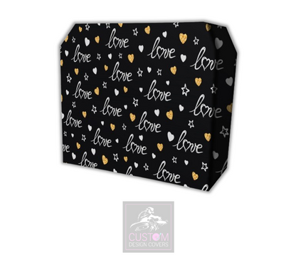 Love & Hearts Lycra DJ Booth Cover *Black* 