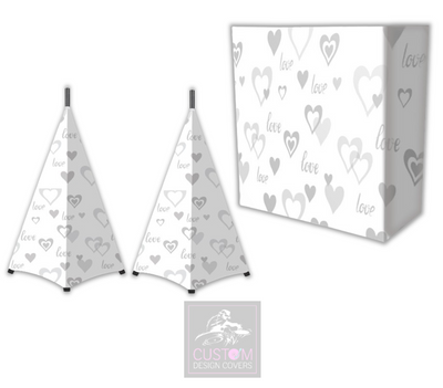 Wedding Love & Hearts Lycra DJ Booth Cover (PACKAGE BUNDLES) - TRUSS