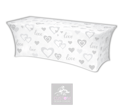 Love & Hearts Lycra Table Cover