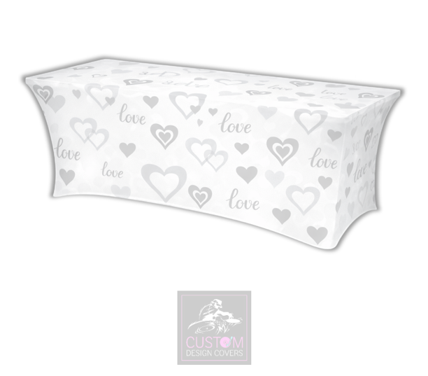 Love & Hearts Lycra Table Cover