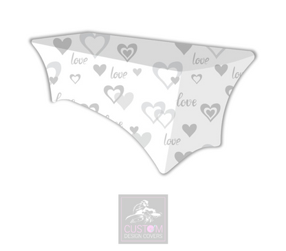 Love & Hearts Lycra Table Cover