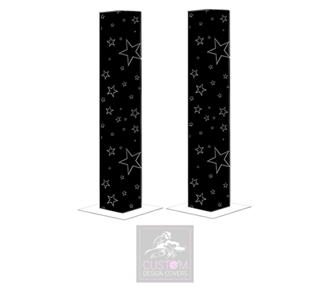 Black Silver Star Podium Covers (PAIR)