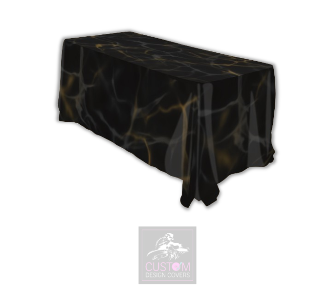 Black Marble Effect Rectangle Table Cover