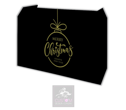 Merry Christmas *BLACK/GOLD* Lycra DJ Booth Cover