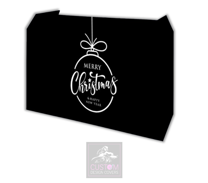 Merry Christmas *BLACK/WHITE* Lycra DJ Booth Cover