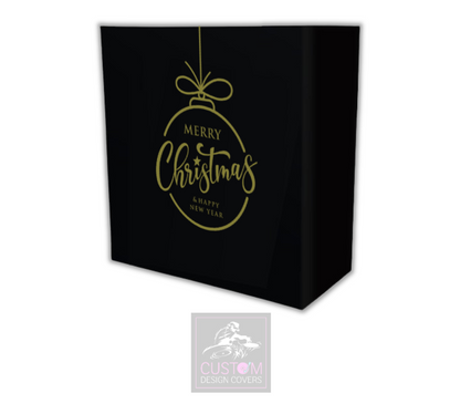 Merry Christmas Lycra DJ Booth Cover *Black/Gold*