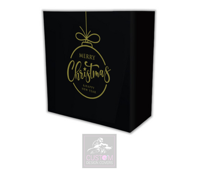 Black Merry Christmas *Gold* Lycra DJ Covers