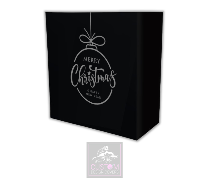 Black Merry Christmas *Grey*  Lycra DJ Booth Cover