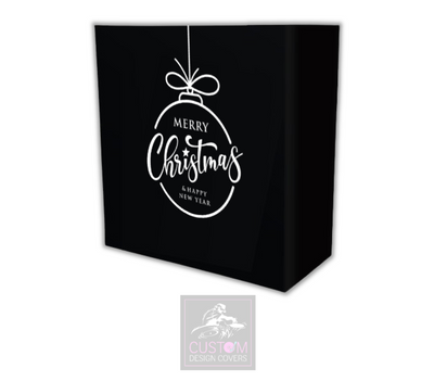 Merry Christmas *BLACK/WHITE* Lycra DJ Booth Cover