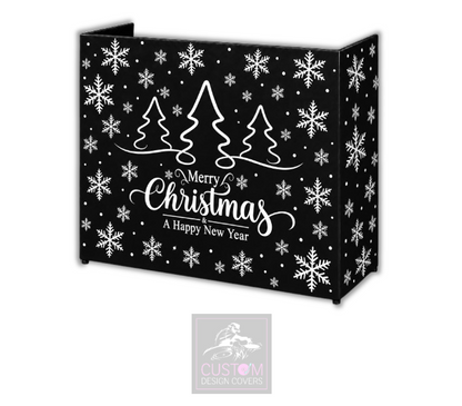 Merry Christmas *WHITE* Lycra DJ Booth Cover