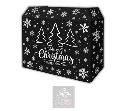 Merry Christmas *WHITE* Lycra DJ Booth Cover