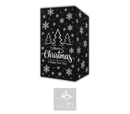 Merry Christmas *WHITE* Lycra DJ Booth Cover