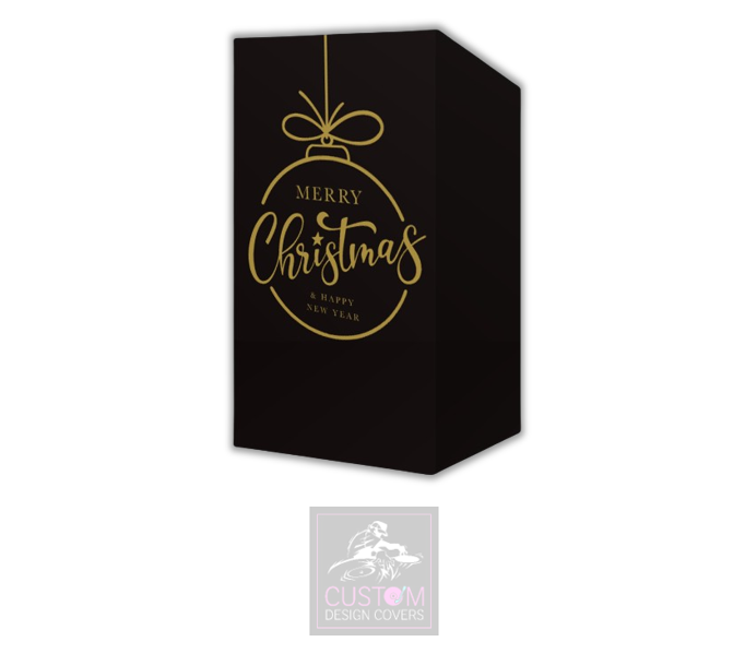 Merry Christmas Lycra DJ Booth Cover *Black/Gold*