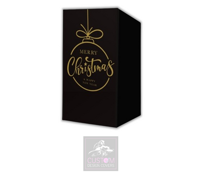 Merry Christmas Lycra DJ Booth Cover *Black/Gold*