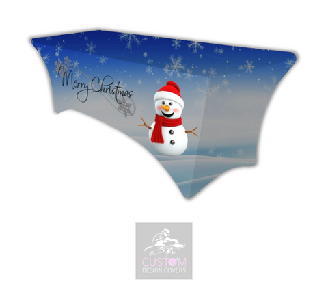 Christmas Snowman Lycra Table Cover 