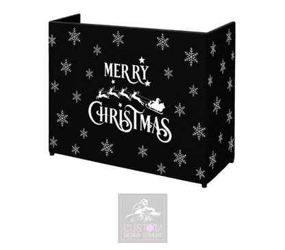 Merry Christmas *WHITE* Lycra DJ Booth Cover