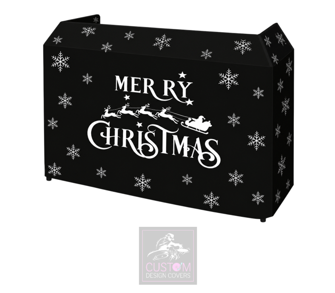 Merry Christmas *WHITE* Lycra DJ Booth Cover