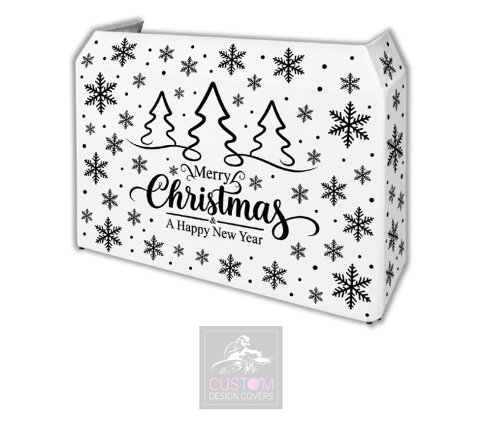 Merry Christmas *BLACK* Lycra DJ Booth Cover
