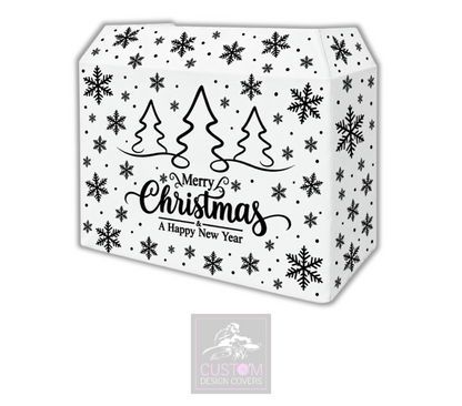 Merry Christmas *BLACK* Lycra DJ Booth Cover