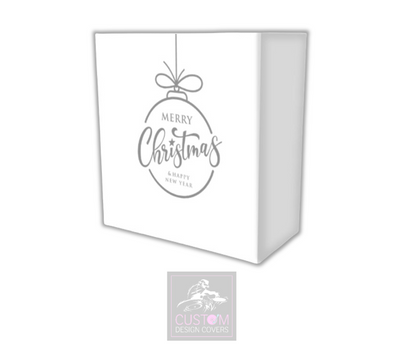 Merry Christmas WHITE/GREY Lycra DJ Booth Cover