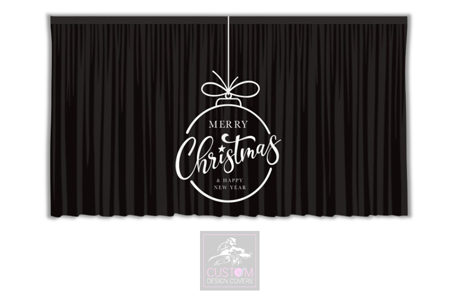 Merry Christmas Bauble Backdrop Curtain