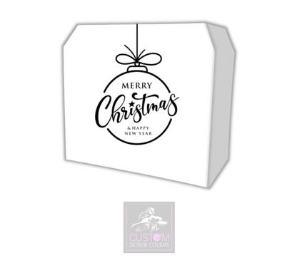 Merry Christmas Lycra DJ Booth Cover *White/Black*