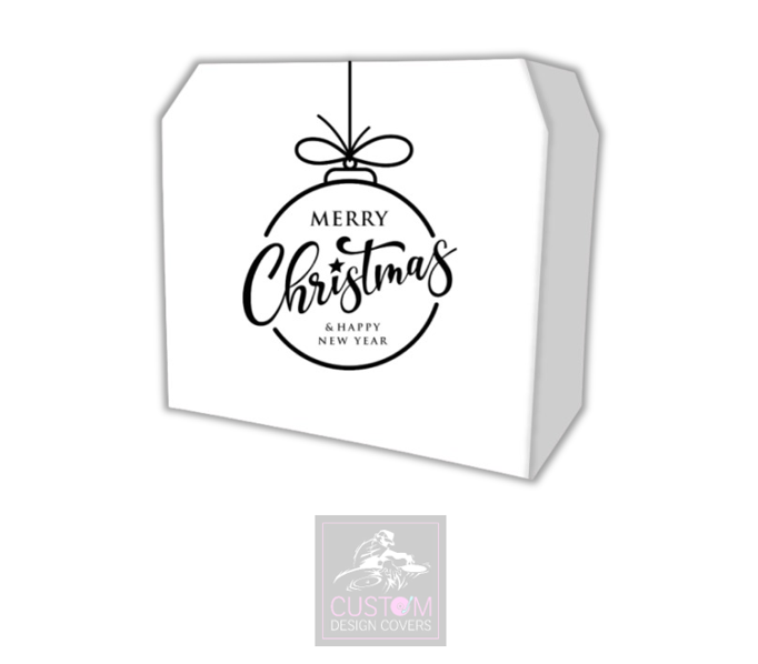 Merry Christmas Lycra DJ Booth Cover *White/Black*