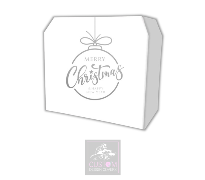 Merry Christmas Lycra DJ Booth Cover *White/Grey*