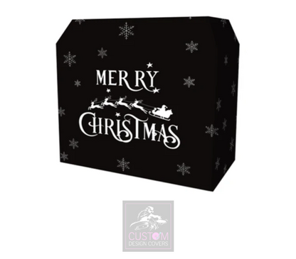 Merry Christmas *WHITE* Lycra DJ Booth Cover
