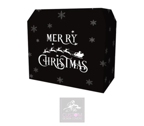 Merry Christmas *WHITE* Lycra DJ Booth Cover