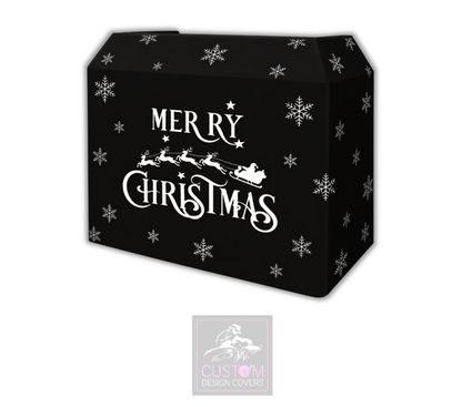 Merry Christmas *WHITE* Lycra DJ Booth Cover
