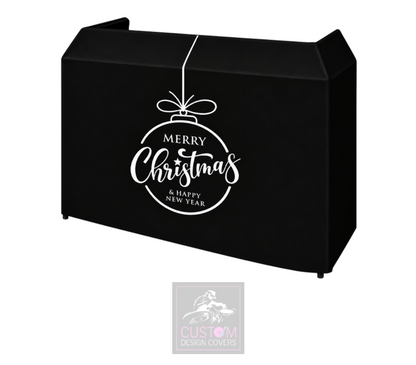 Merry Christmas *BLACK/WHITE* Lycra DJ Booth Cover
