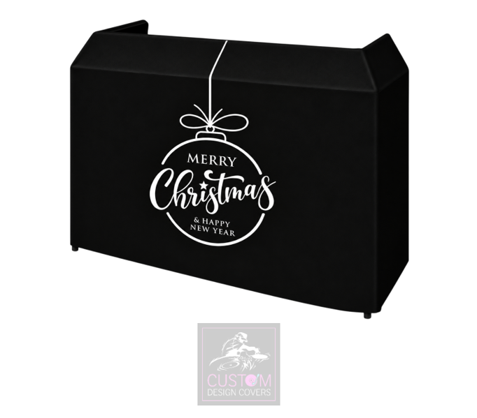 Merry Christmas *BLACK/WHITE* Lycra DJ Booth Cover