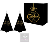 Black Merry Christmas *Gold*  Lycra DJ Booth Cover (PACKAGE BUNDLE)