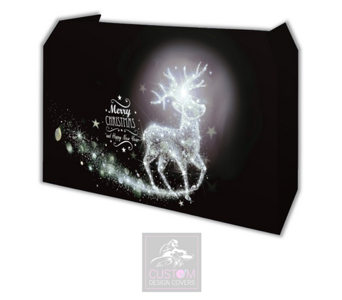 Christmas Reindeer *Silver* Lycra DJ Booth Cover