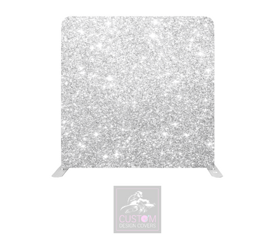 Silver Sparkle Effect Lycra Pillowcase Backdrop Cover (DOUBLE SIDED)