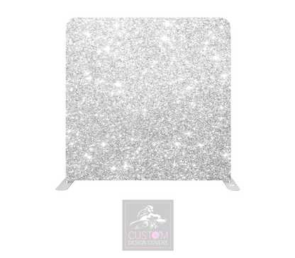 Silver Sparkle Effect Lycra Pillowcase Backdrop Cover (DOUBLE SIDED)