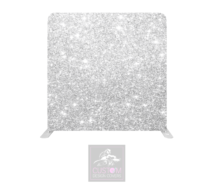 Silver Sparkle Effect Lycra Pillowcase Backdrop Cover (DOUBLE SIDED)