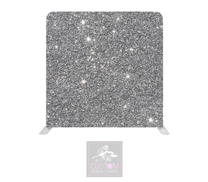 Silver Sparkle Lycra Pillowcase Backdrop Cover (DOUBLE SIDED)