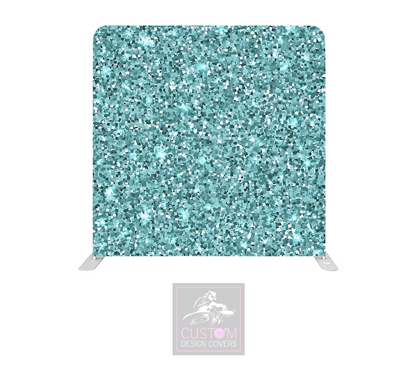 Sea Green Glitter Effect Lycra Pillowcase Backdrop Cover (DOUBLE SIDED)