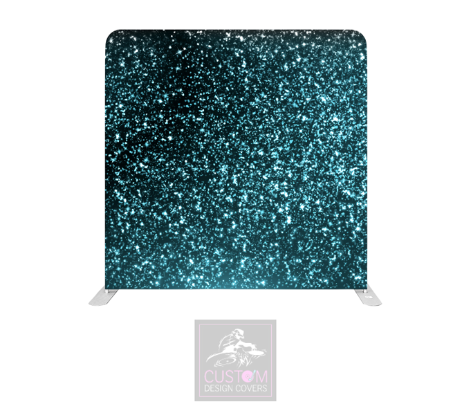 Turquoise Glitter Effect Lycra Pillowcase Backdrop Cover
