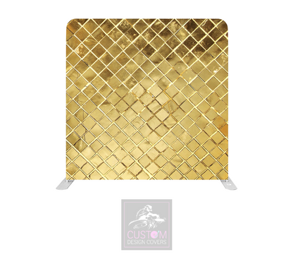 Golden Mosaic Effect Lycra Pillowcase Backdrop Cover (DOUBLE SIDED)