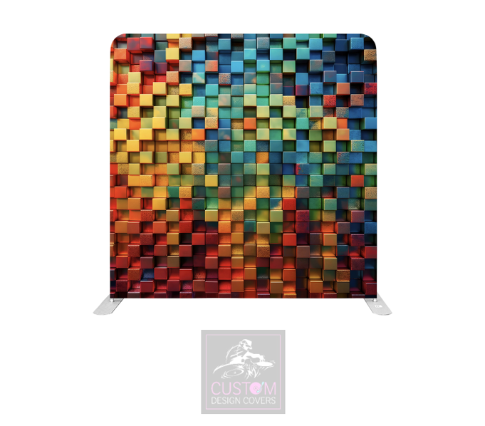 3D Colour Block Lycra Pillowcase Backdrop Cover